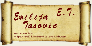 Emilija Tašović vizit kartica